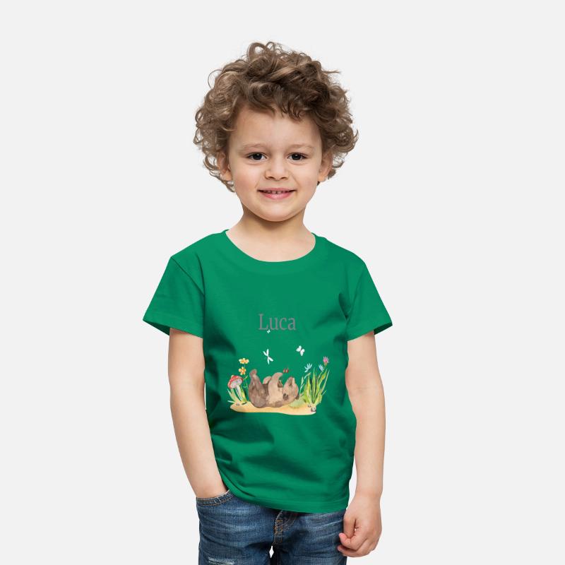 Forest Animal Bear Flowers Name David