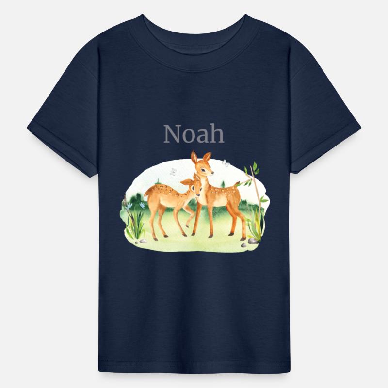 Forest Animal Deer Flowers Name Noah