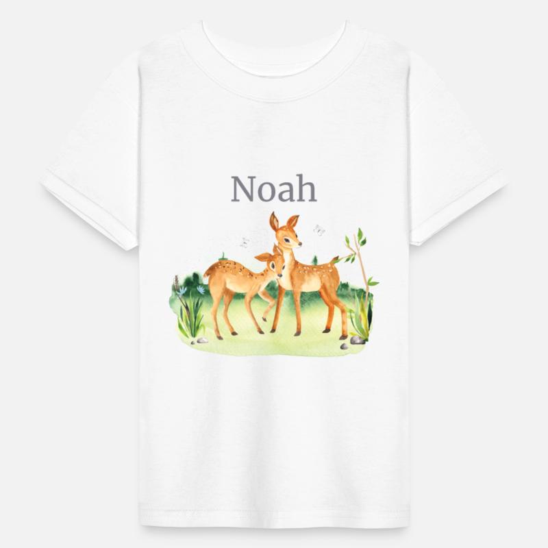 Forest Animal Deer Flowers Name Noah