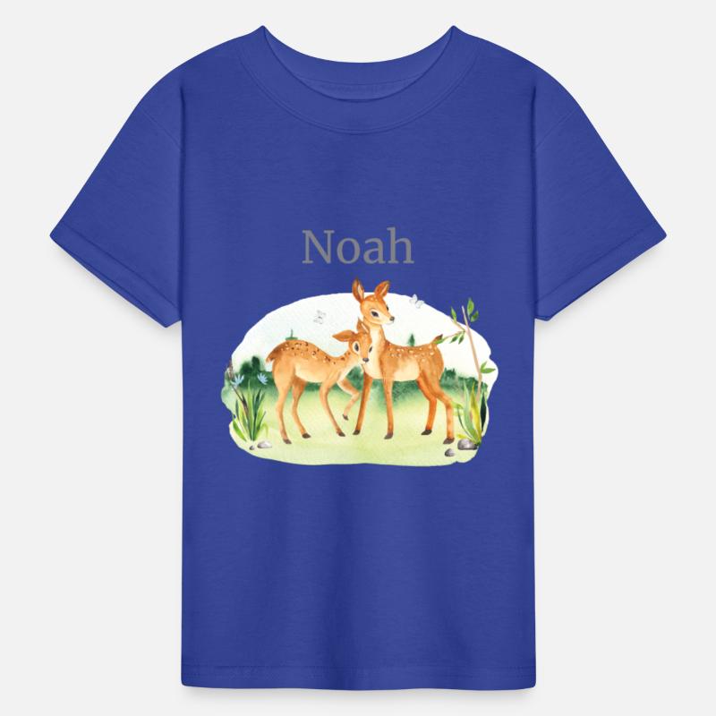Forest Animal Deer Flowers Name Noah