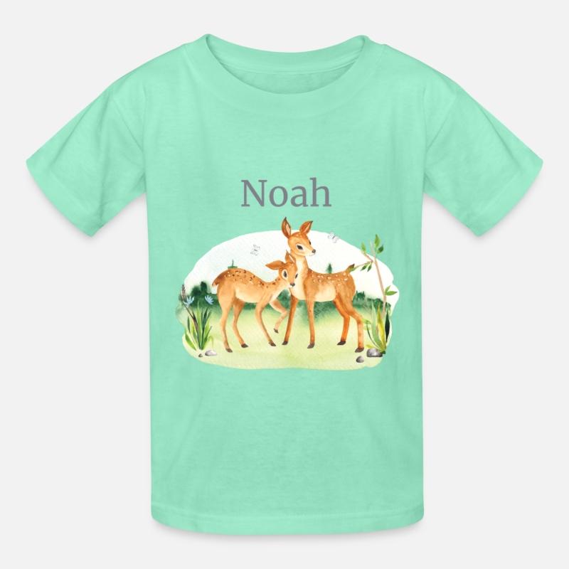Forest Animal Deer Flowers Name Noah