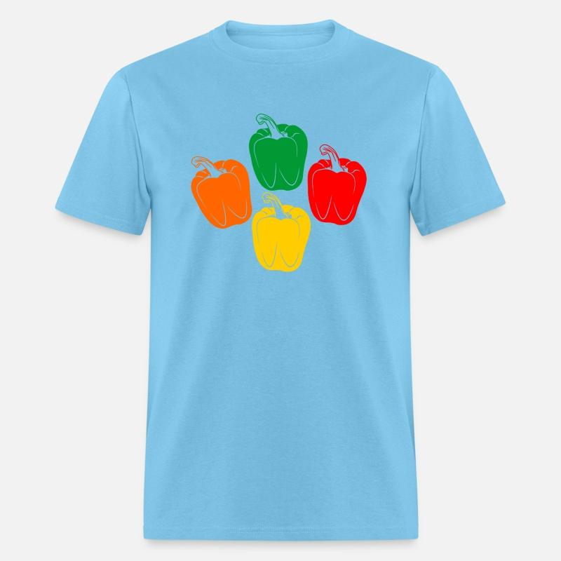 Four colors of peppers