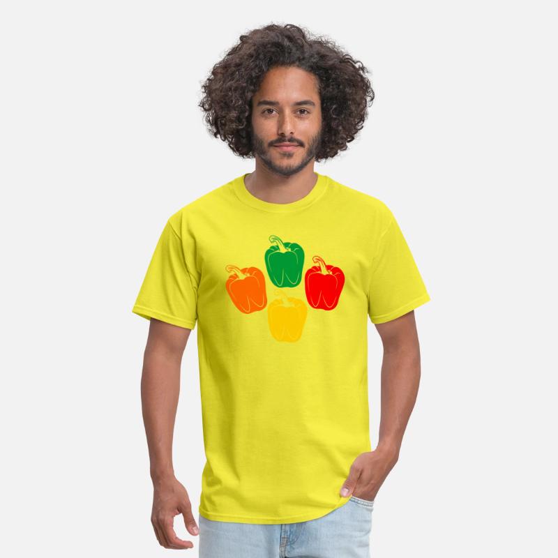 Four colors of peppers