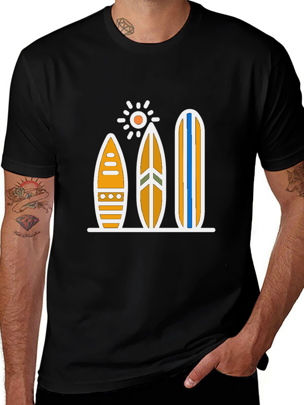 Surfboard Sun Graphic Tee