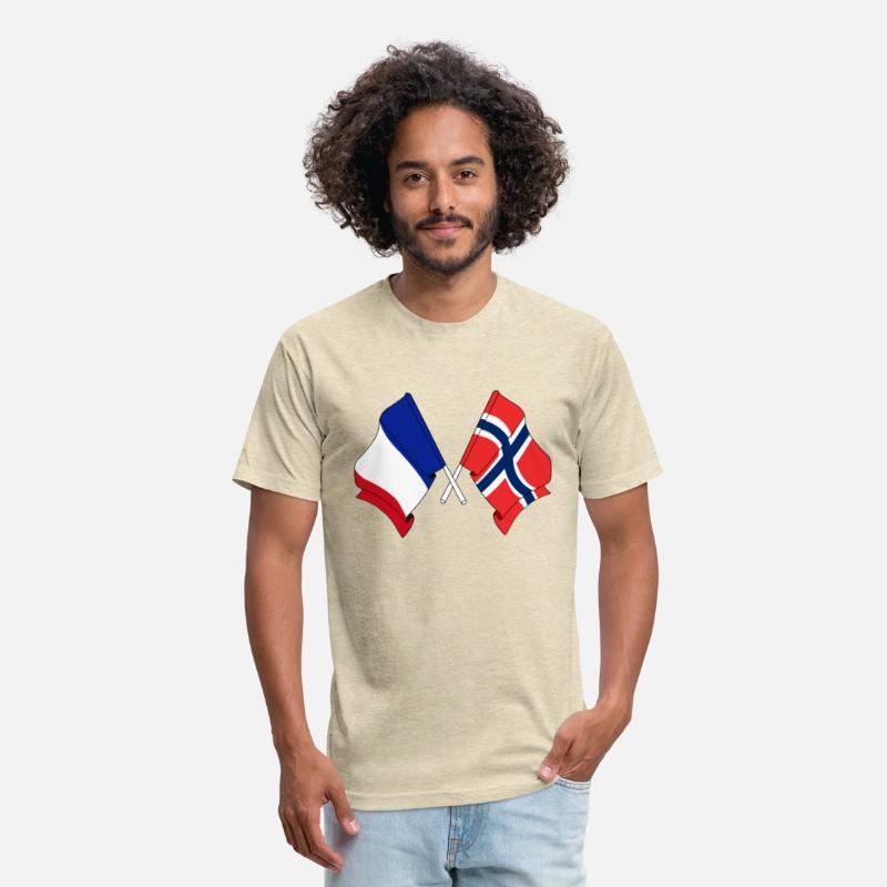 France flag and Norway flag crossed