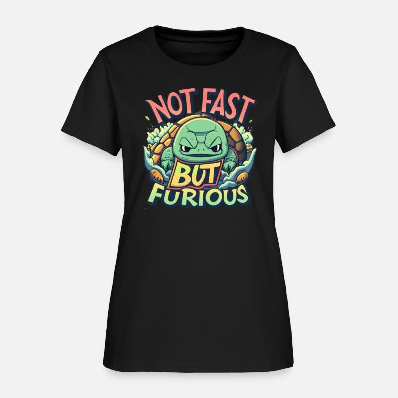 Funny Not fast but furious, turtle t-shirt