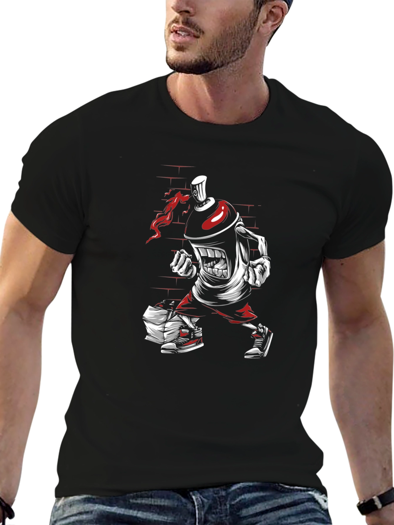 Graffiti Spray Can Graphic Tee - Urban Style Shirt