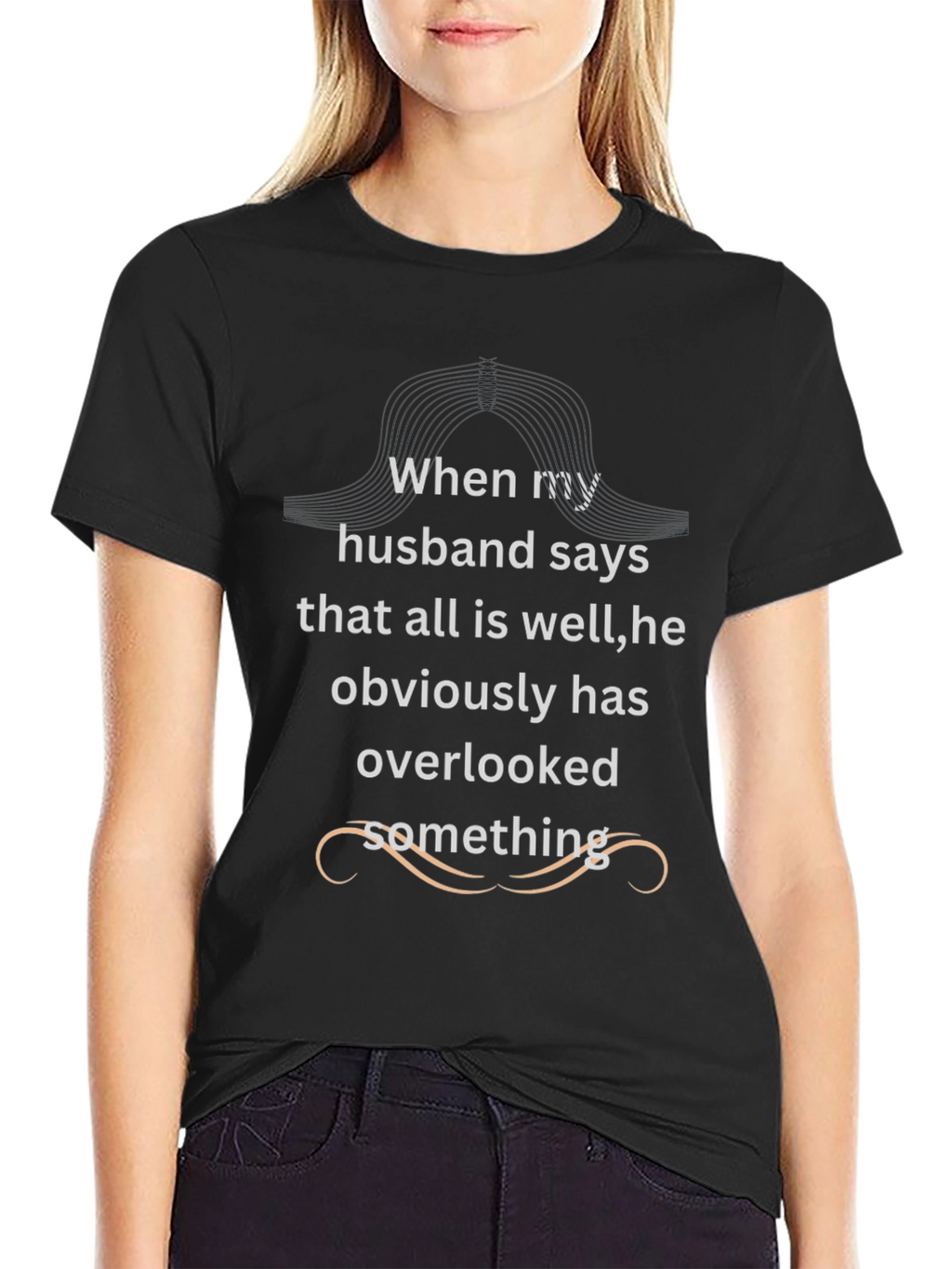 Funny Husband Oversight Black T-Shirt