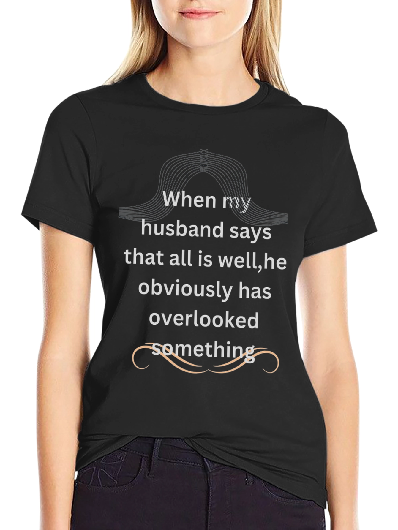 Funny Husband Oversight Black T-Shirt