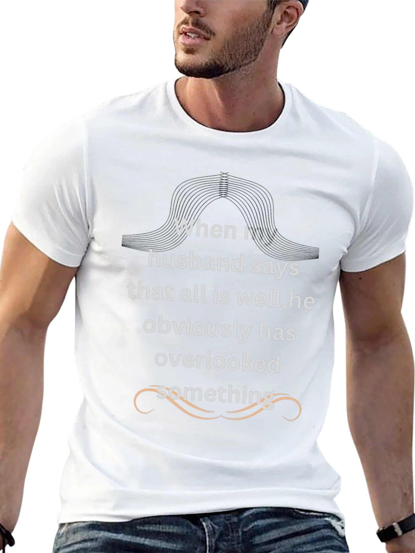 Funny Husband Oversight Black T-Shirt