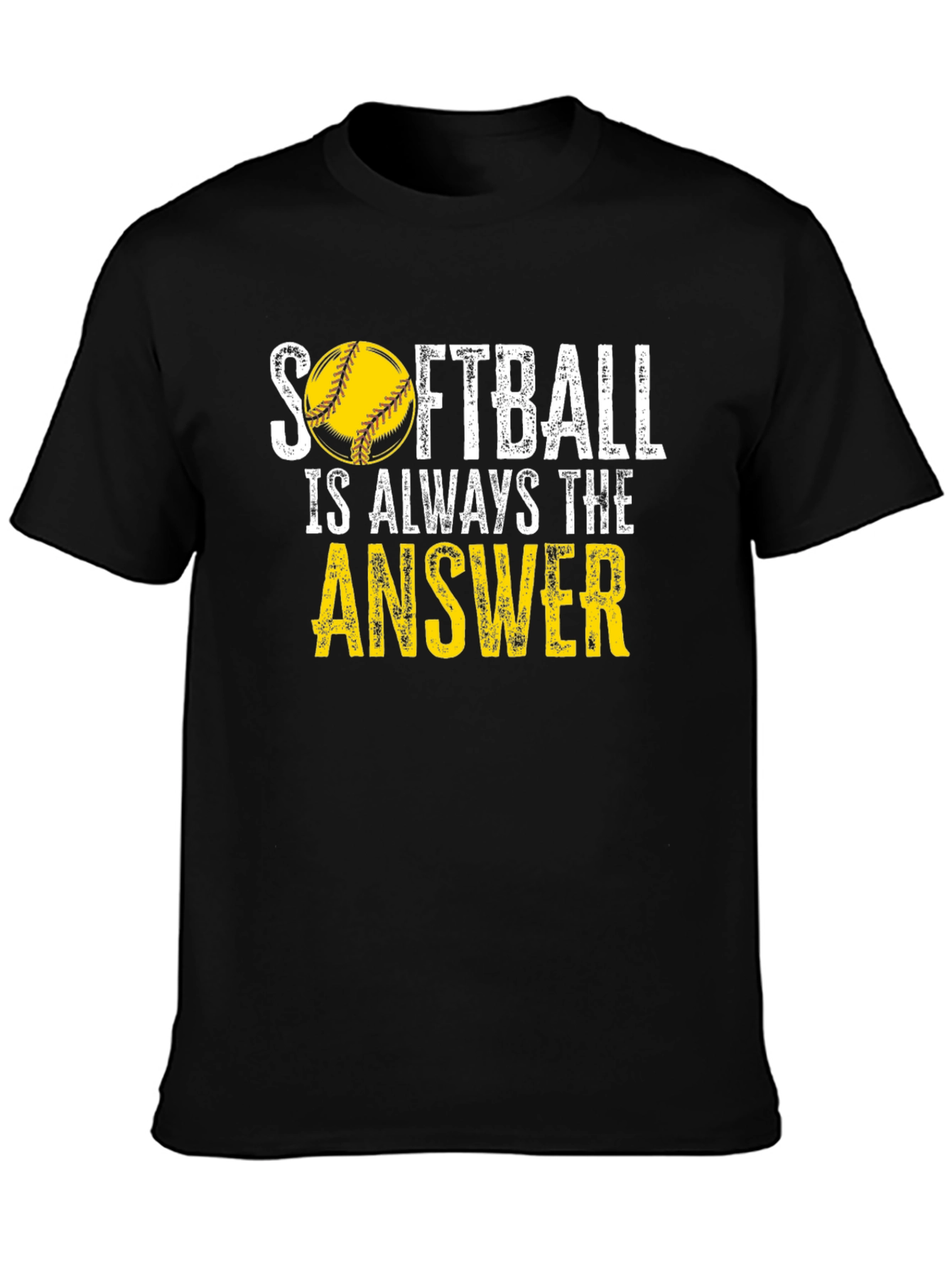 Softball Answer Black T-Shirt