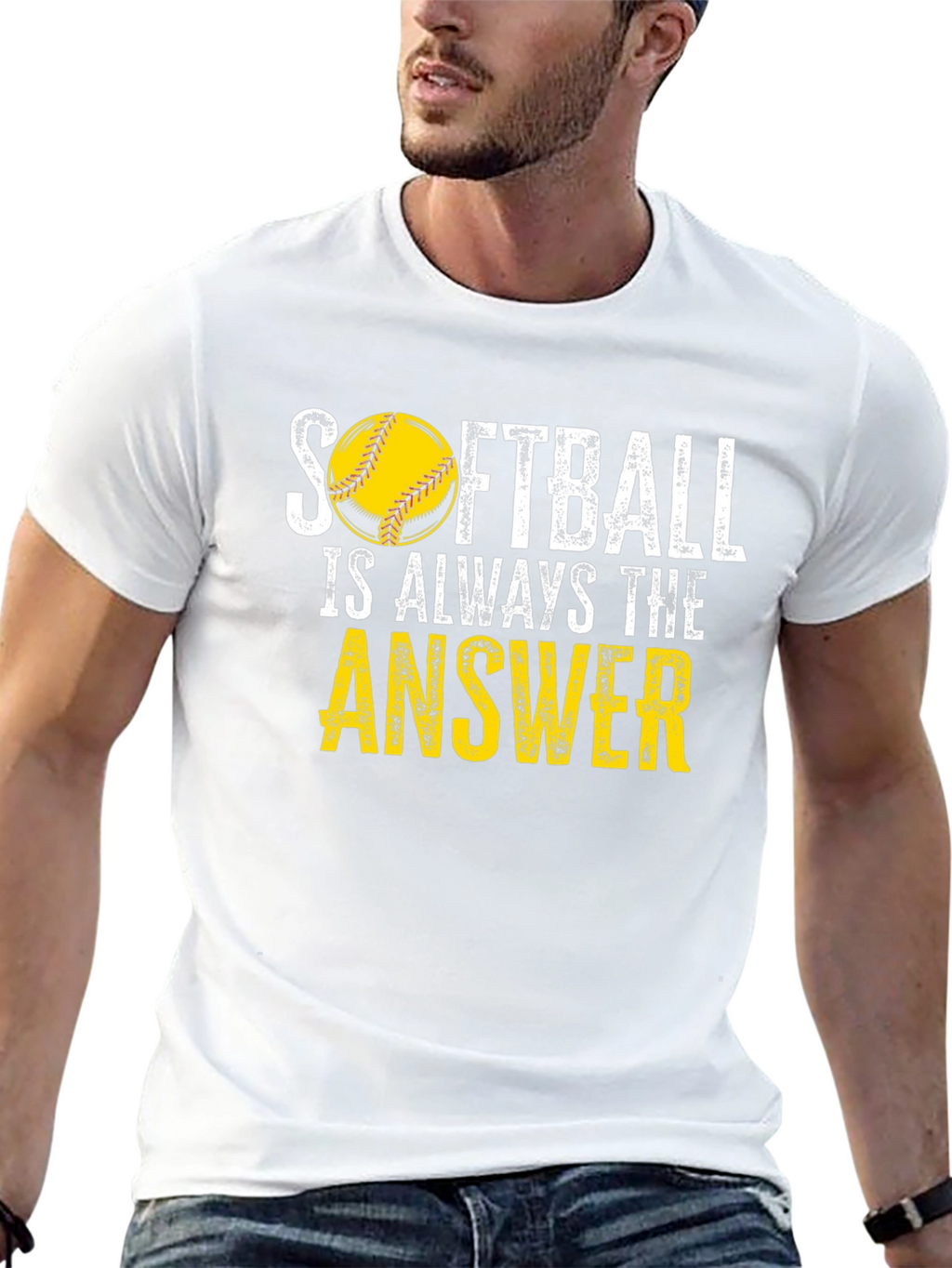 Softball Answer Black T-Shirt