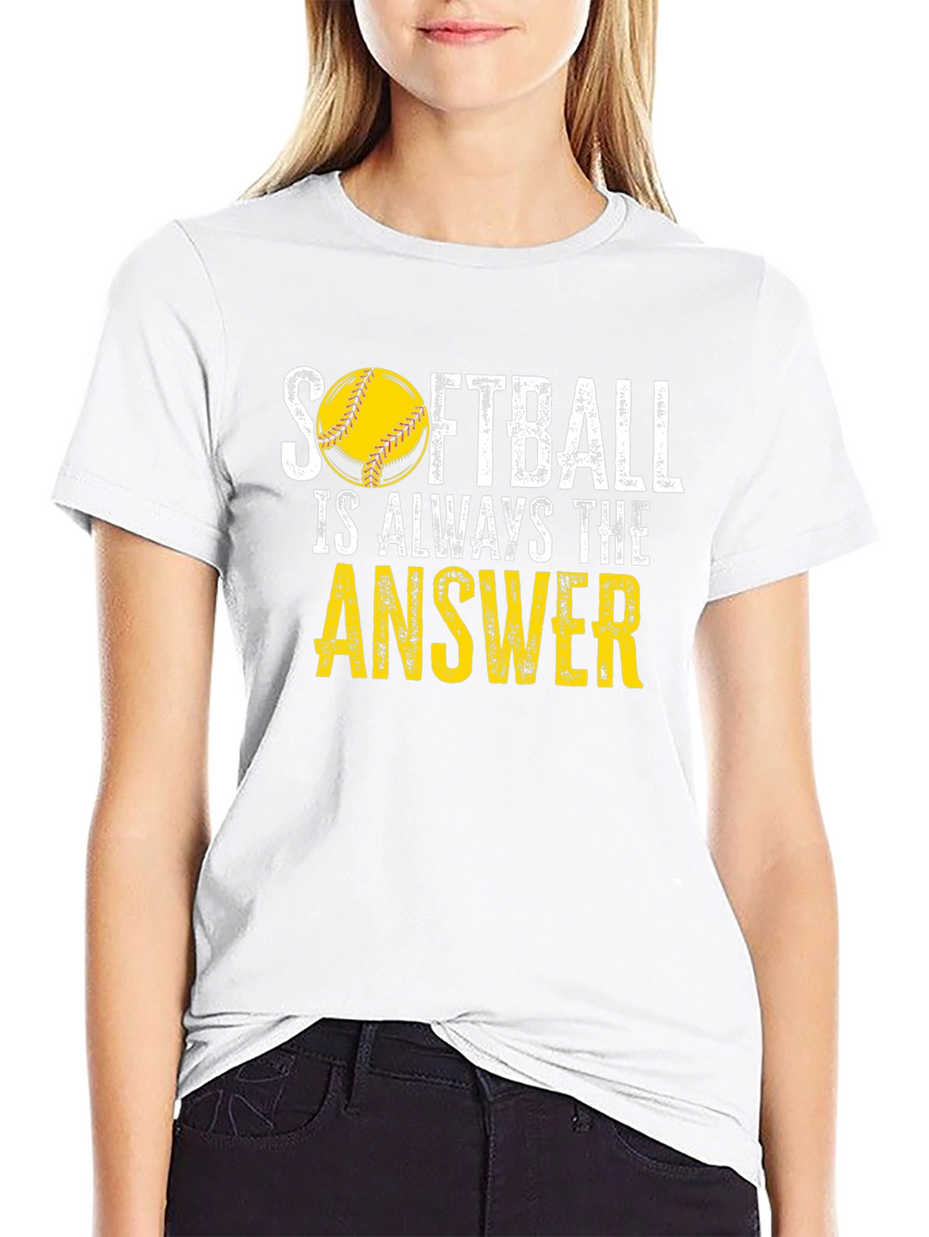 Softball Answer Black T-Shirt