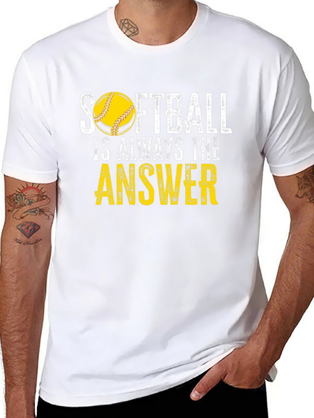 Softball Answer Black T-Shirt