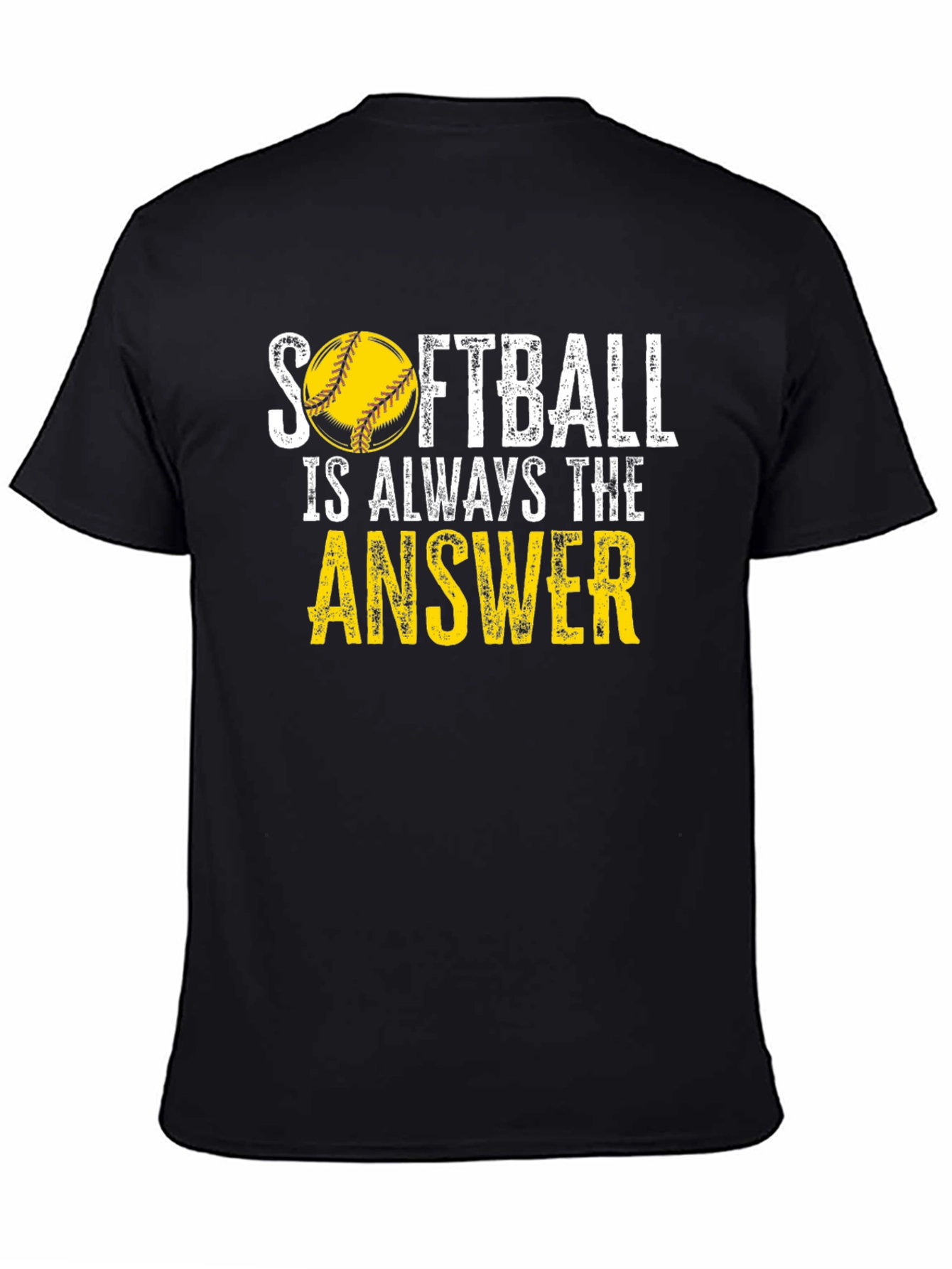 Softball Answer Black T-Shirt
