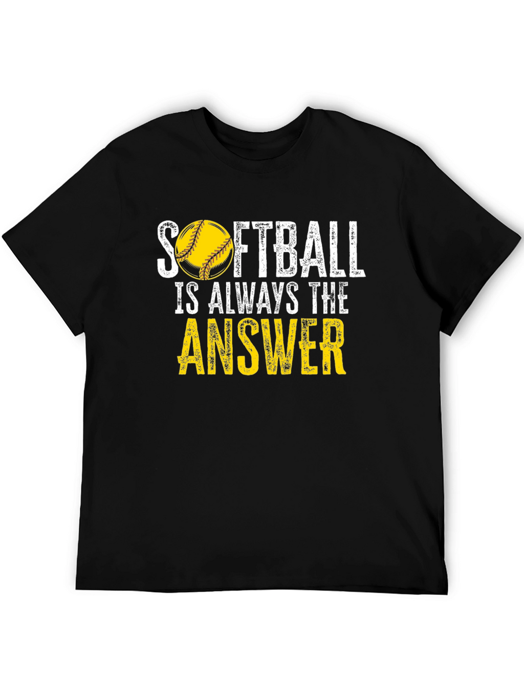 Softball Answer Black T-Shirt