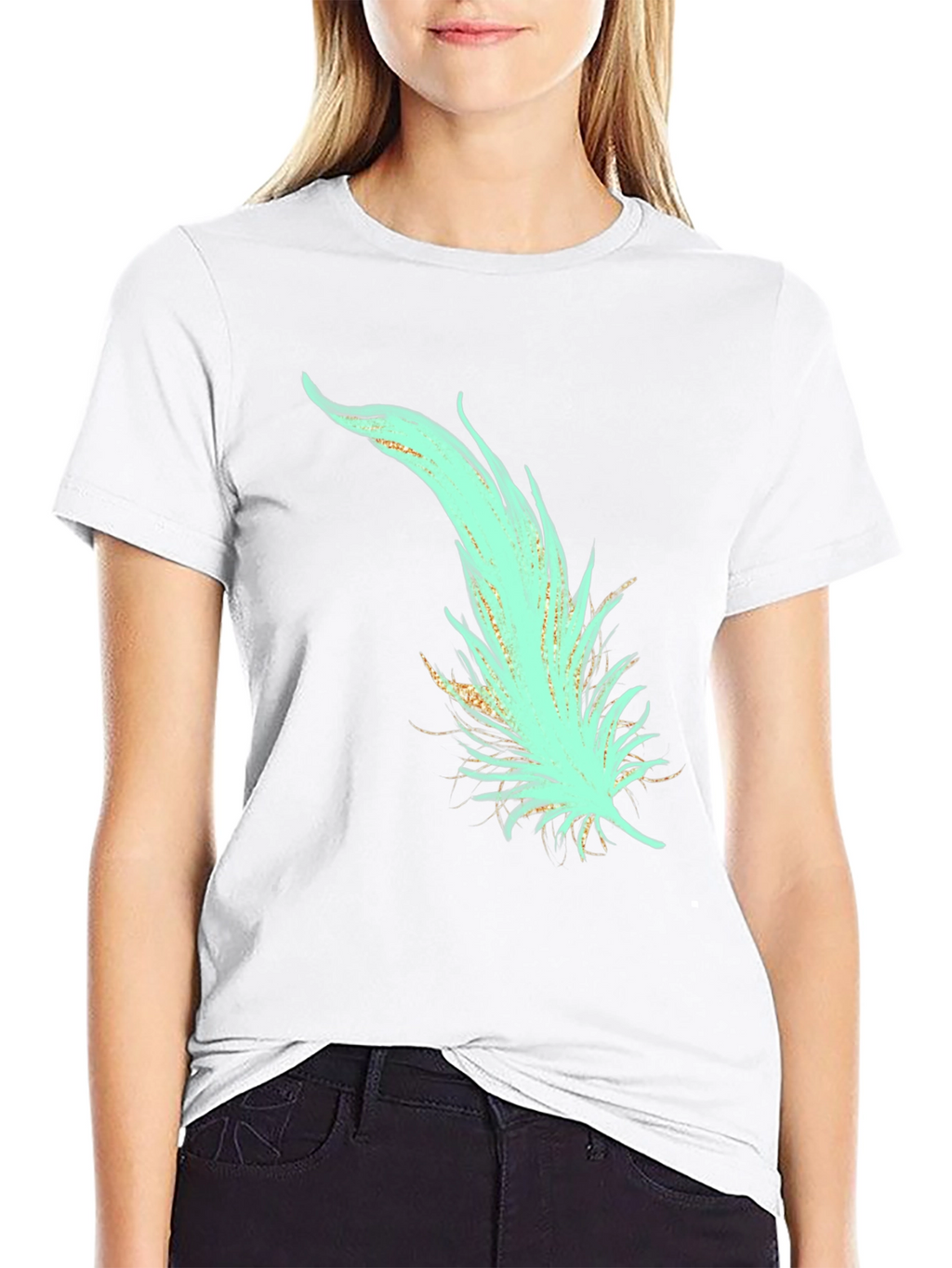 Feather Graphic T-Shirt - Stylish Black Tee
