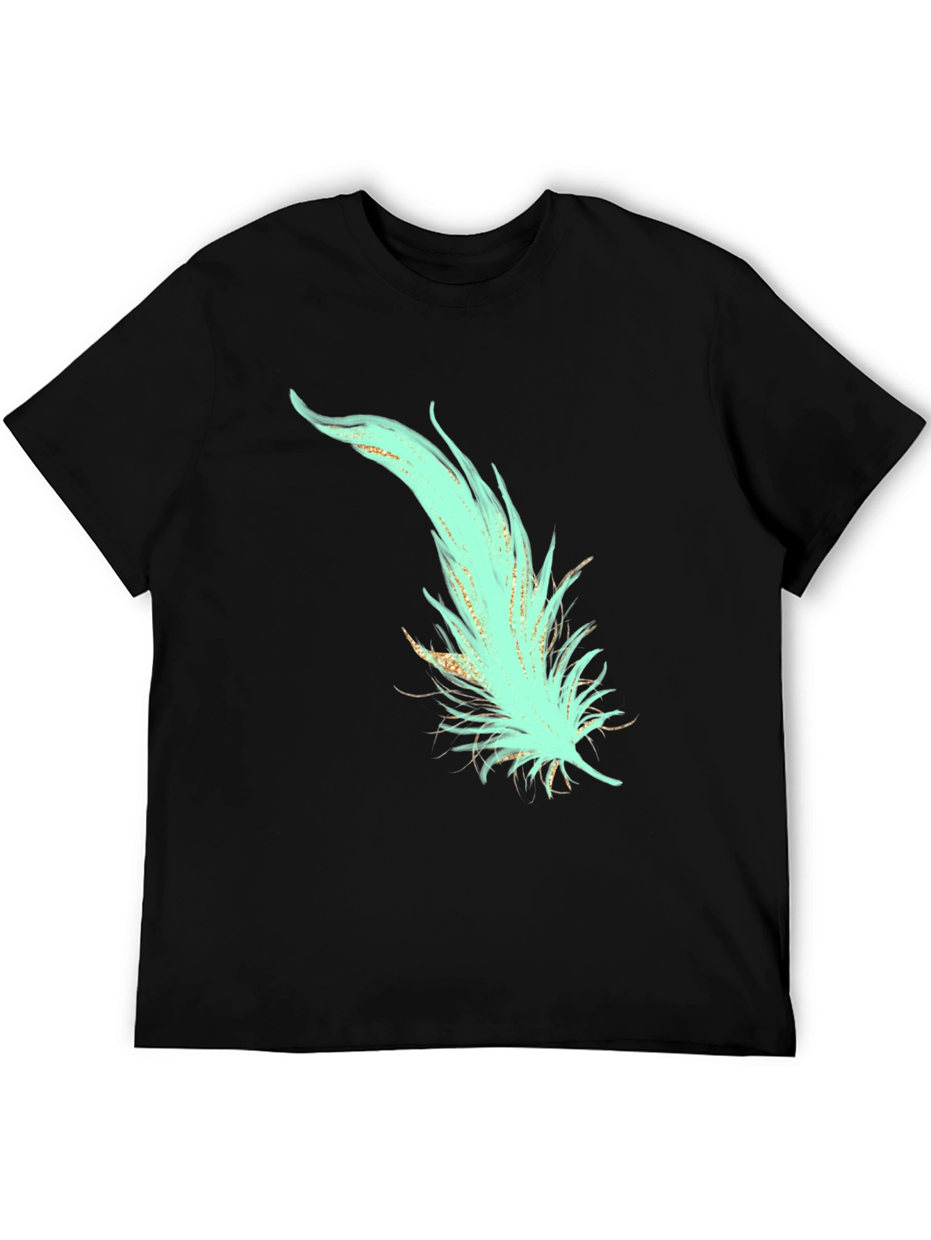 Feather Graphic T-Shirt - Stylish Black Tee