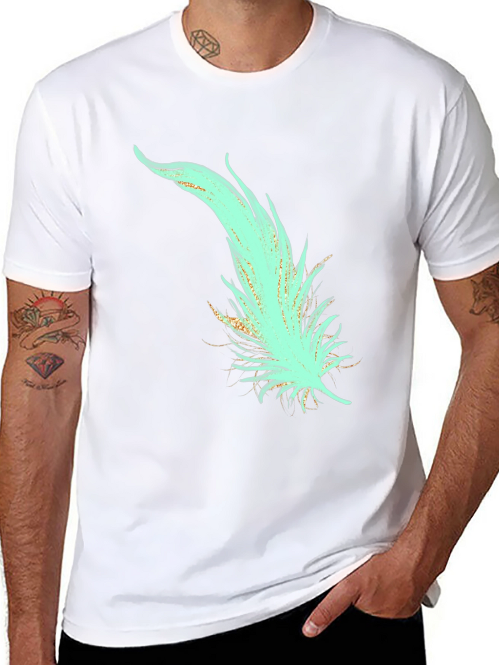 Feather Graphic T-Shirt - Stylish Black Tee