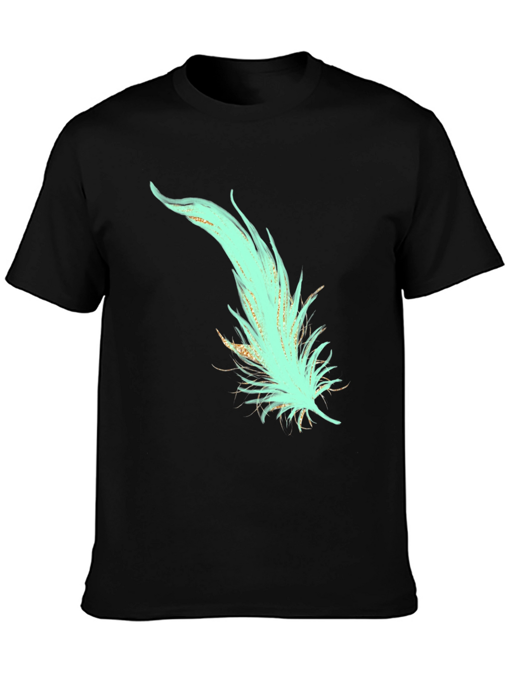 Feather Graphic T-Shirt - Stylish Black Tee