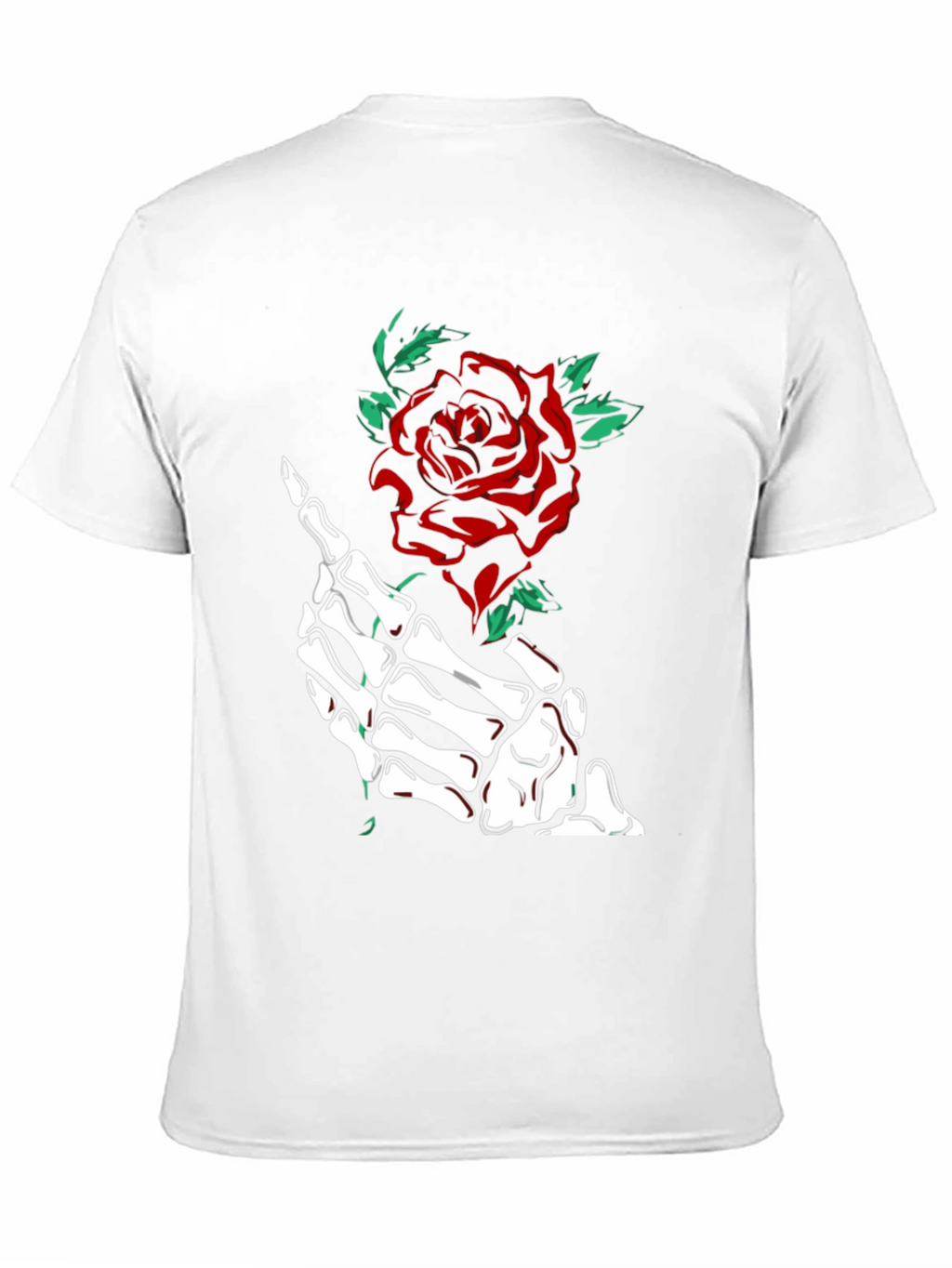 Skeleton Hand Rose Graphic Tee - Black