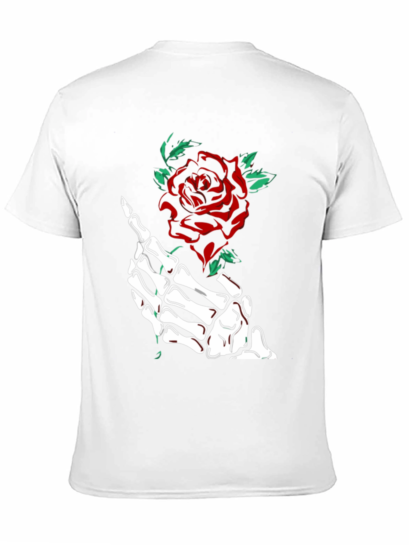 Skeleton Hand Rose Graphic Tee - Black