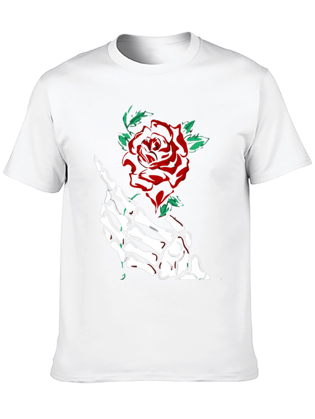 Skeleton Hand Rose Graphic Tee - Black