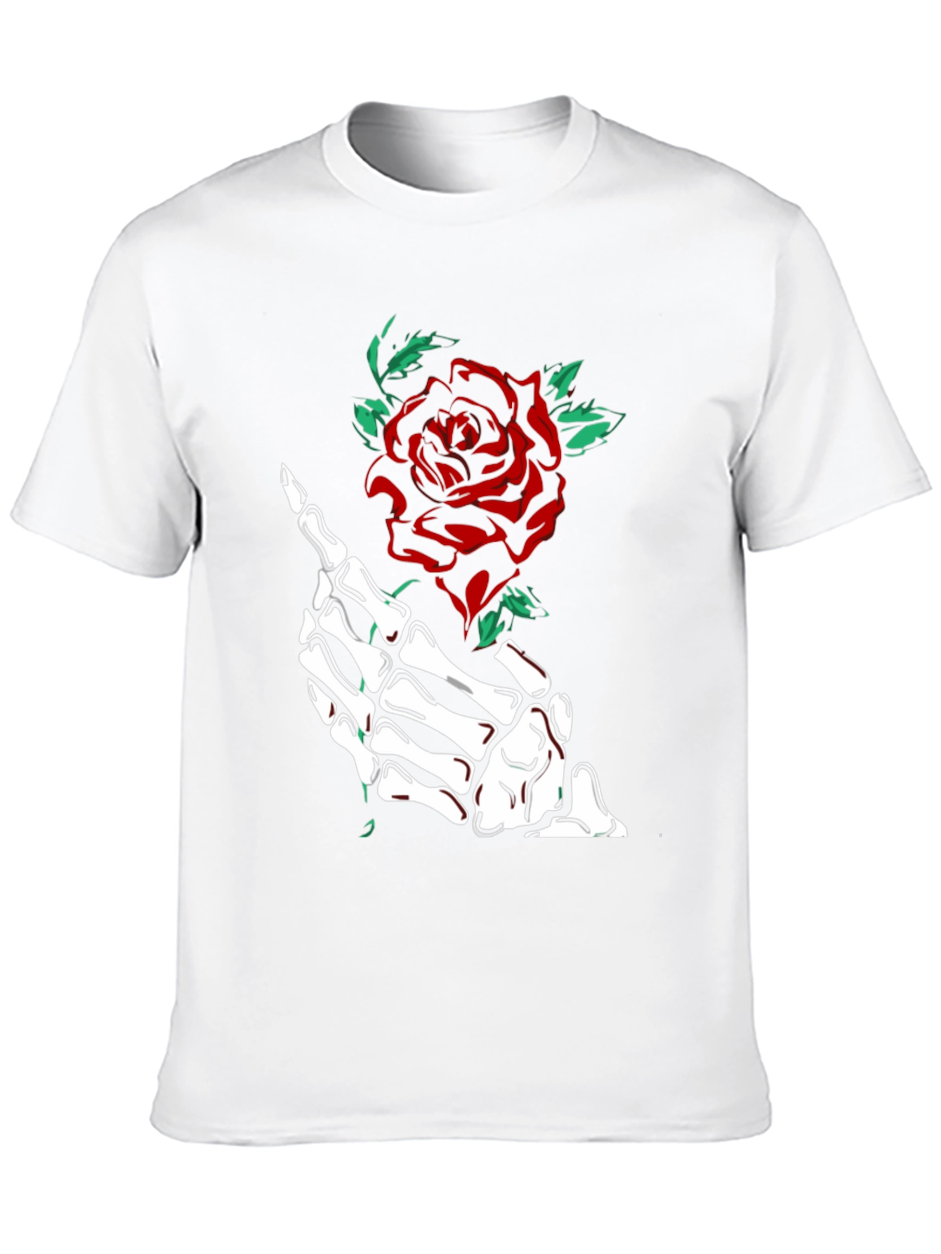 Skeleton Hand Rose Graphic Tee - Black