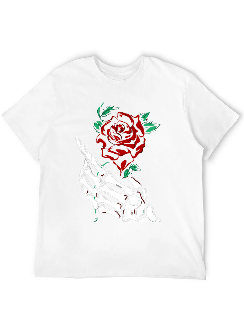 Skeleton Hand Rose Graphic Tee - Black