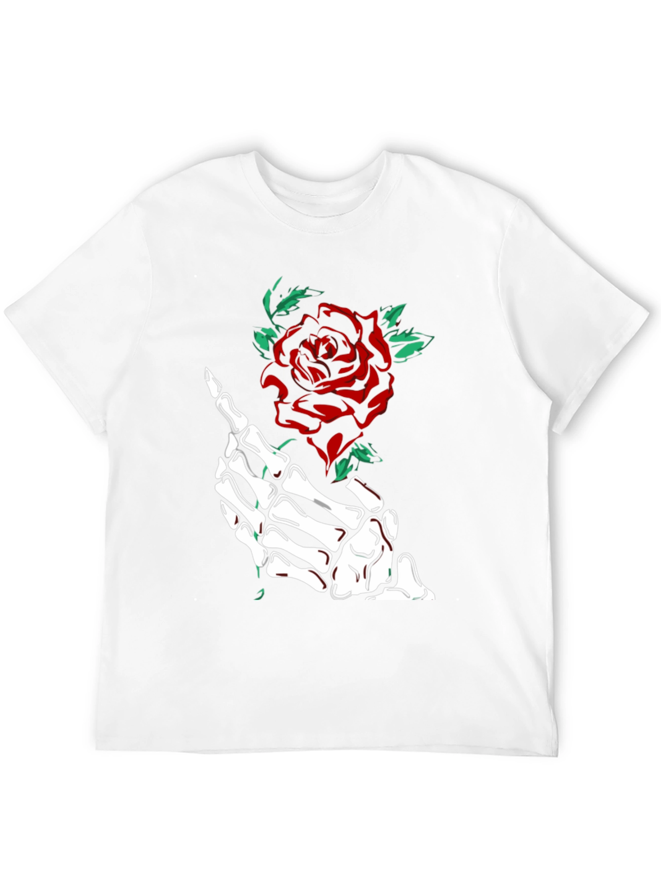 Skeleton Hand Rose Graphic Tee - Black