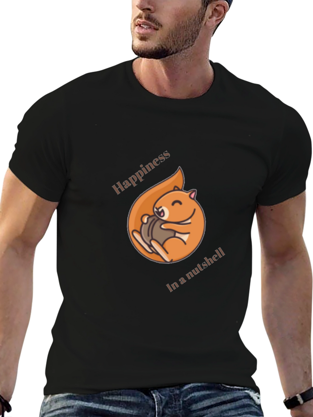 Happiness in a Nutshell T-Shirt - Cute Squirrel Design