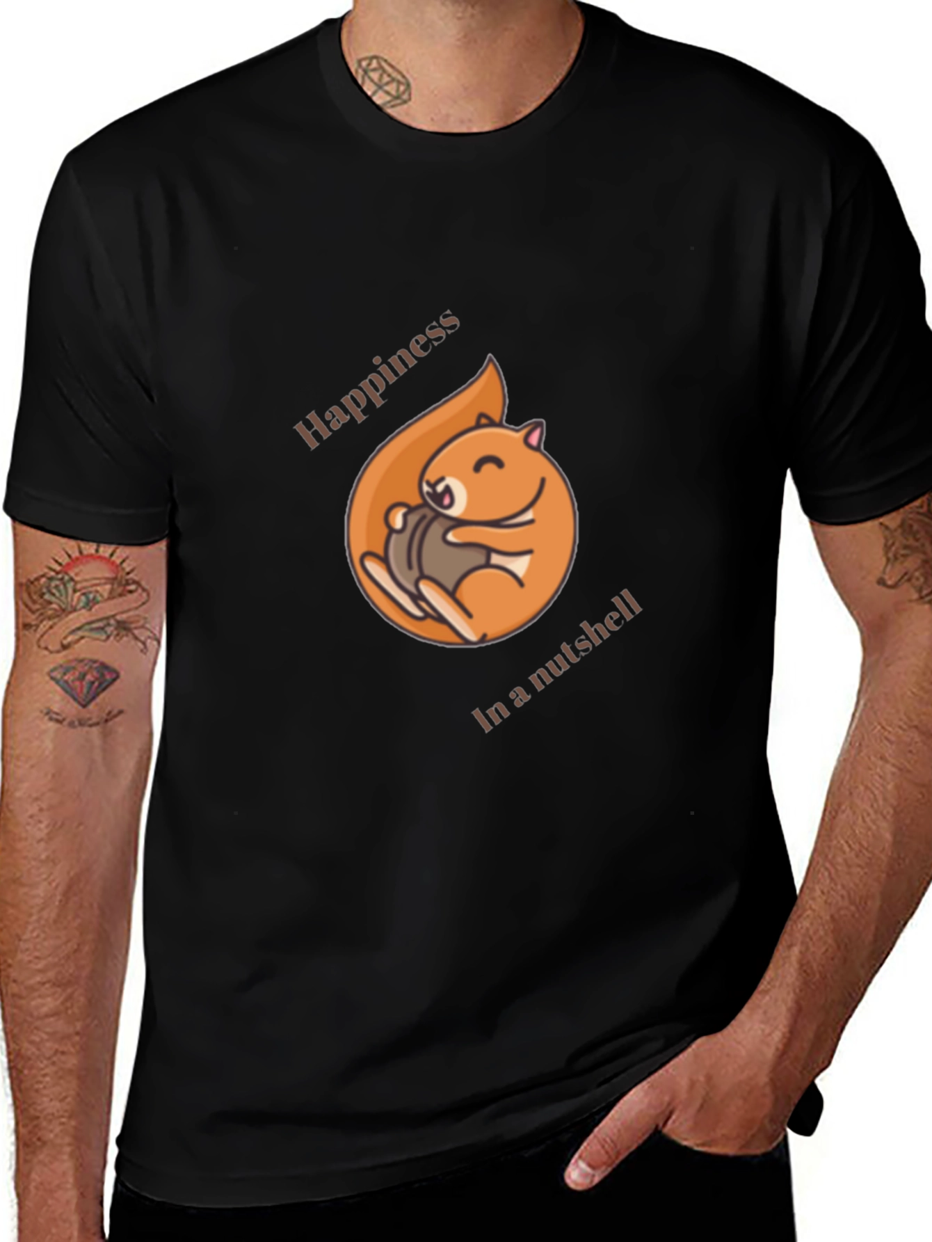 Happiness in a Nutshell T-Shirt - Cute Squirrel Design