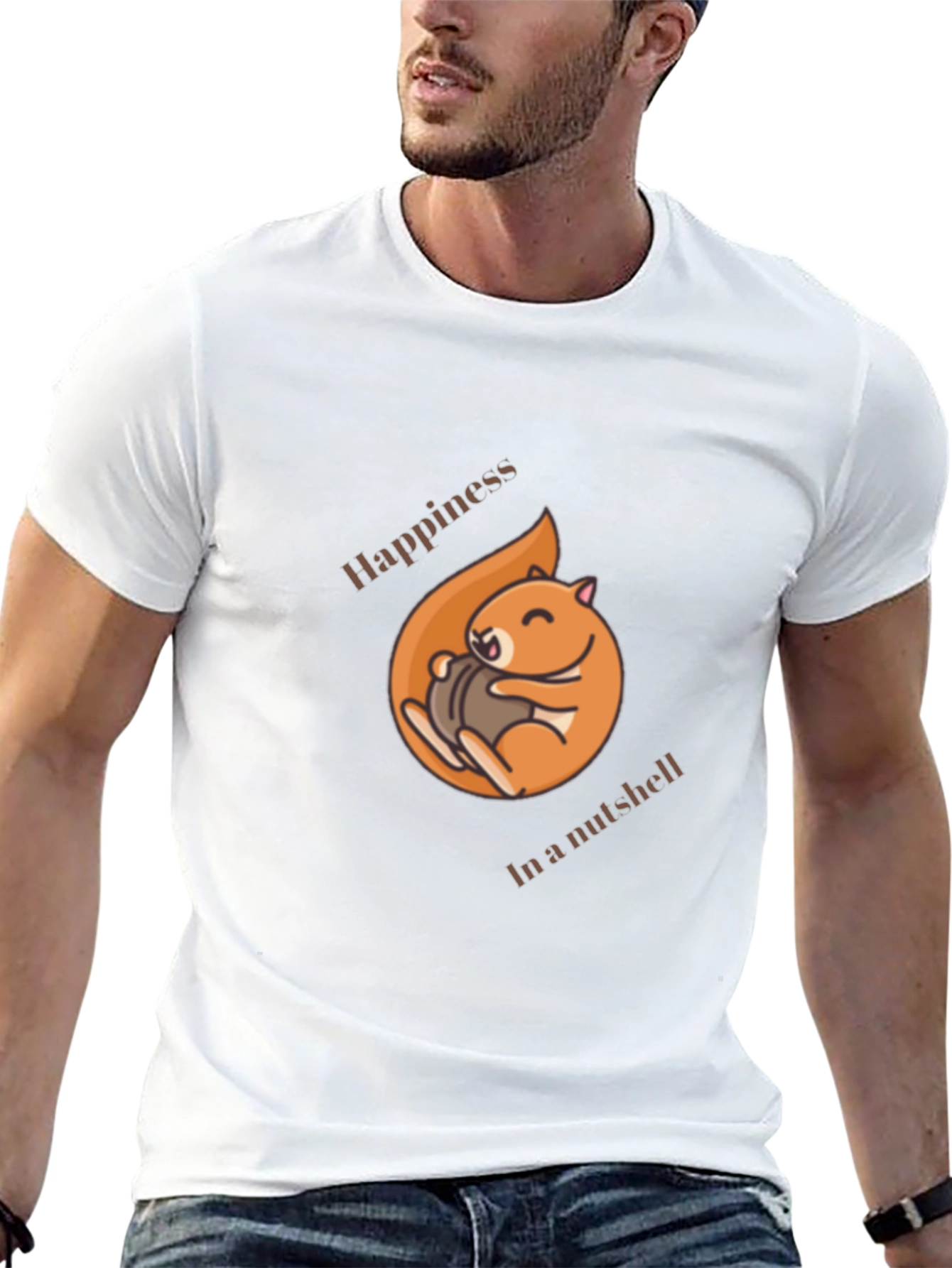 Happiness in a Nutshell T-Shirt - Cute Squirrel Design