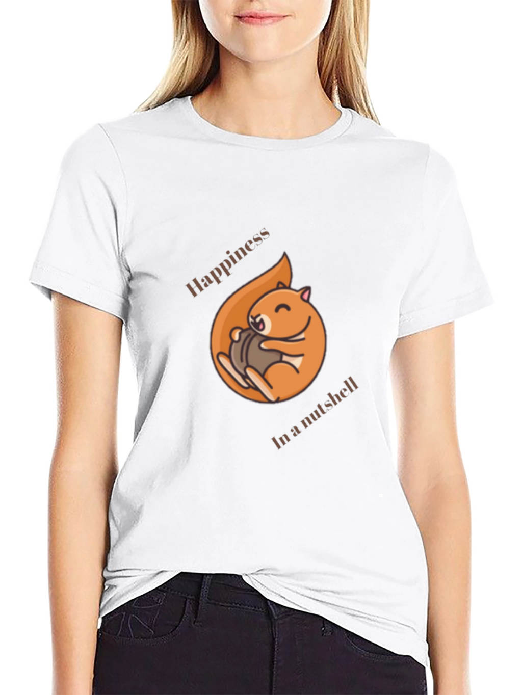 Happiness in a Nutshell T-Shirt - Cute Squirrel Design