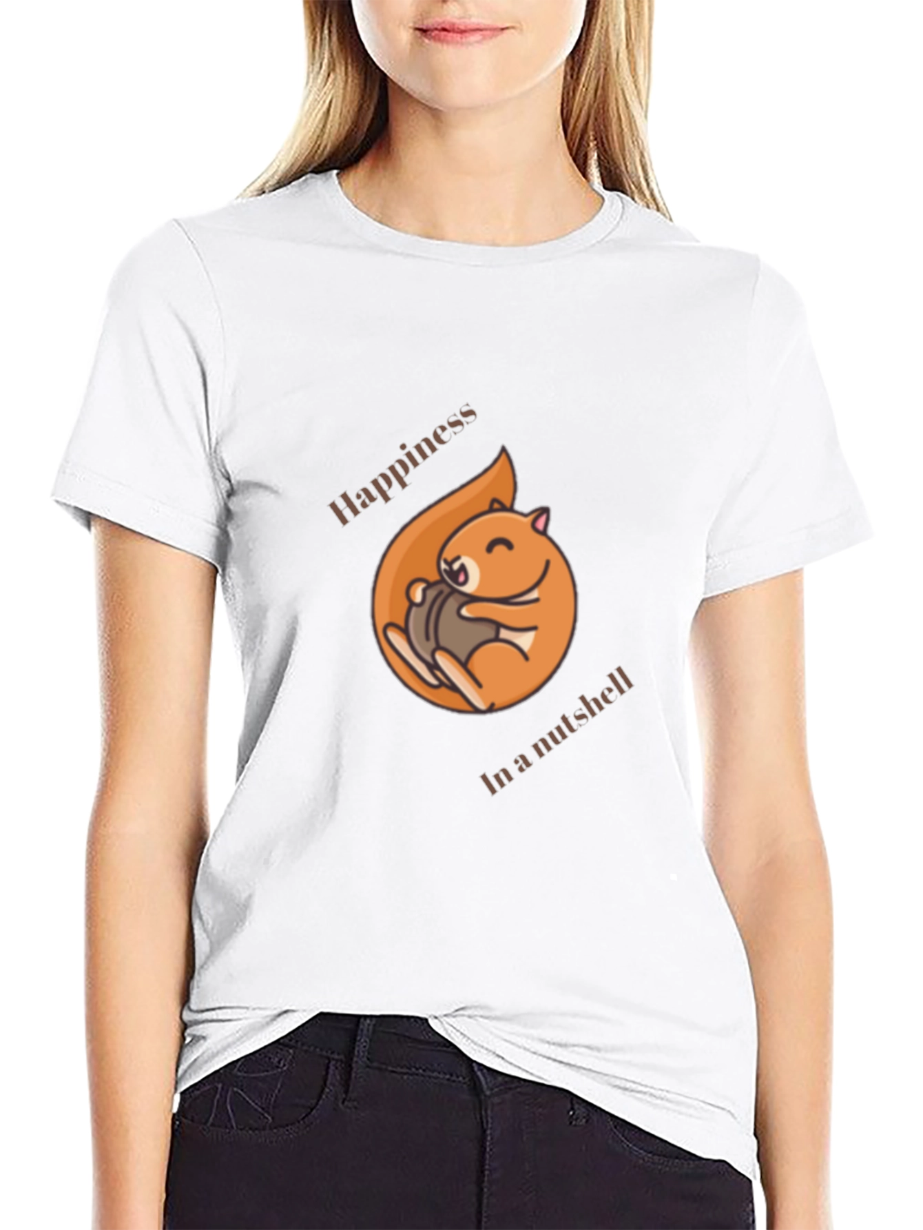 Happiness in a Nutshell T-Shirt - Cute Squirrel Design