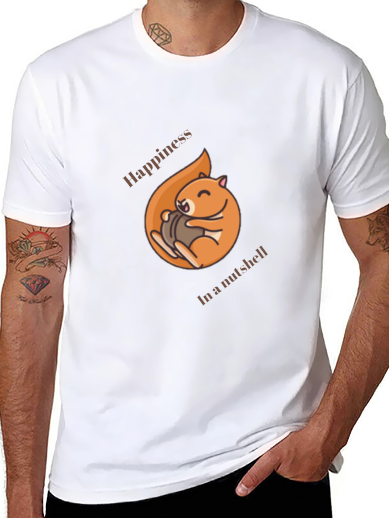 Happiness in a Nutshell T-Shirt - Cute Squirrel Design