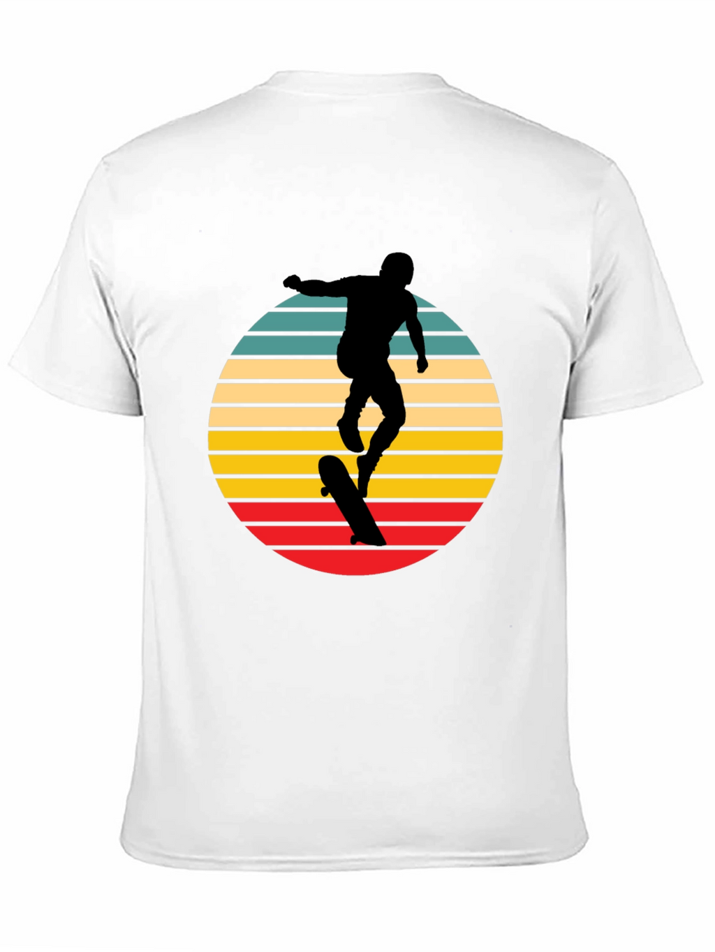 Retro Skateboarder Graphic Tee - Black