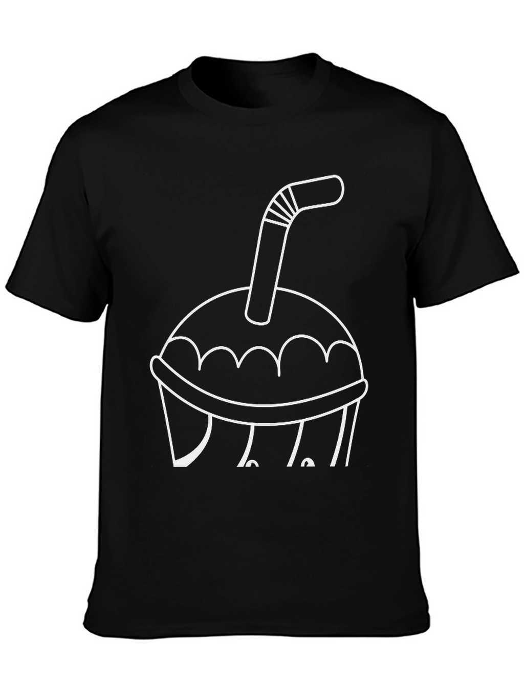 Drink Cup T-Shirt - Black Casual Tee