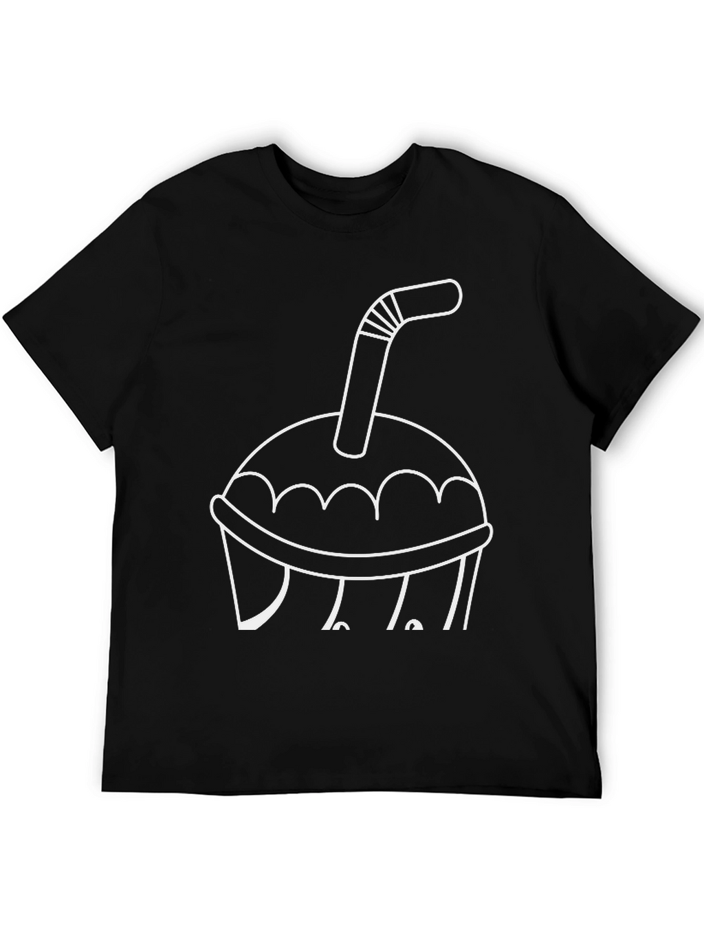 Drink Cup T-Shirt - Black Casual Tee