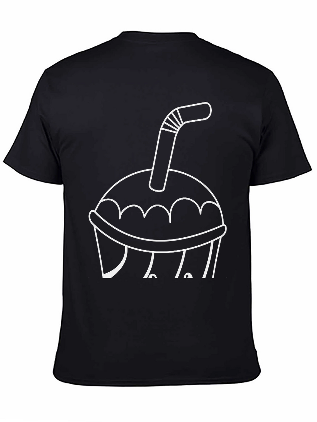Drink Cup T-Shirt - Black Casual Tee