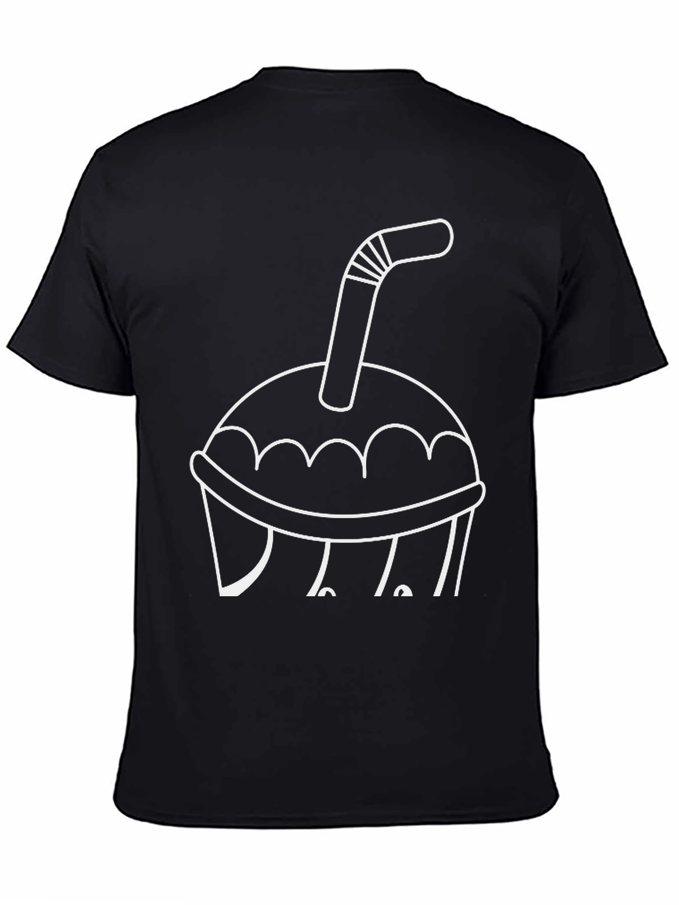 Drink Cup T-Shirt - Black Casual Tee