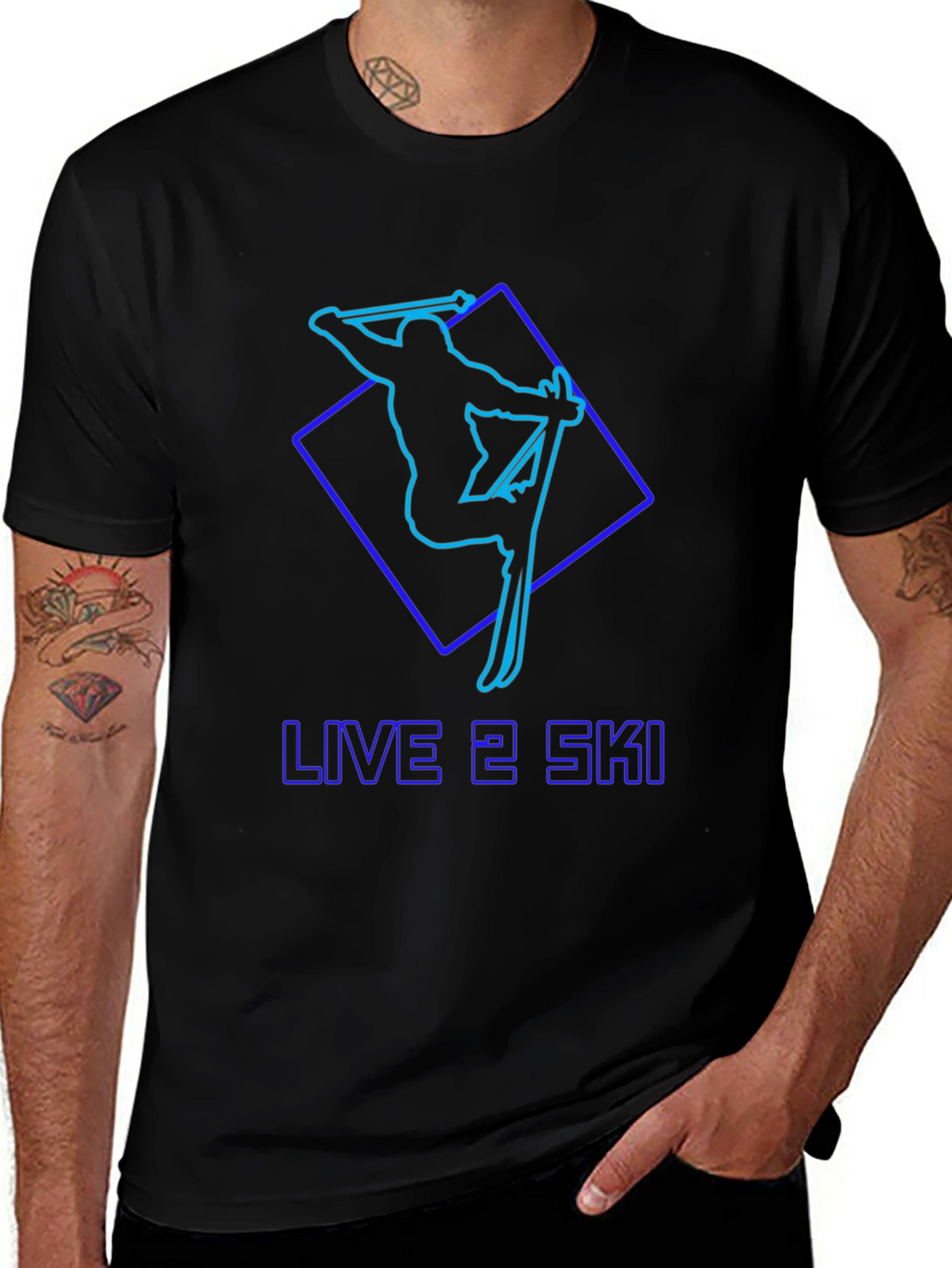 Live 2 Ski Black T-Shirt