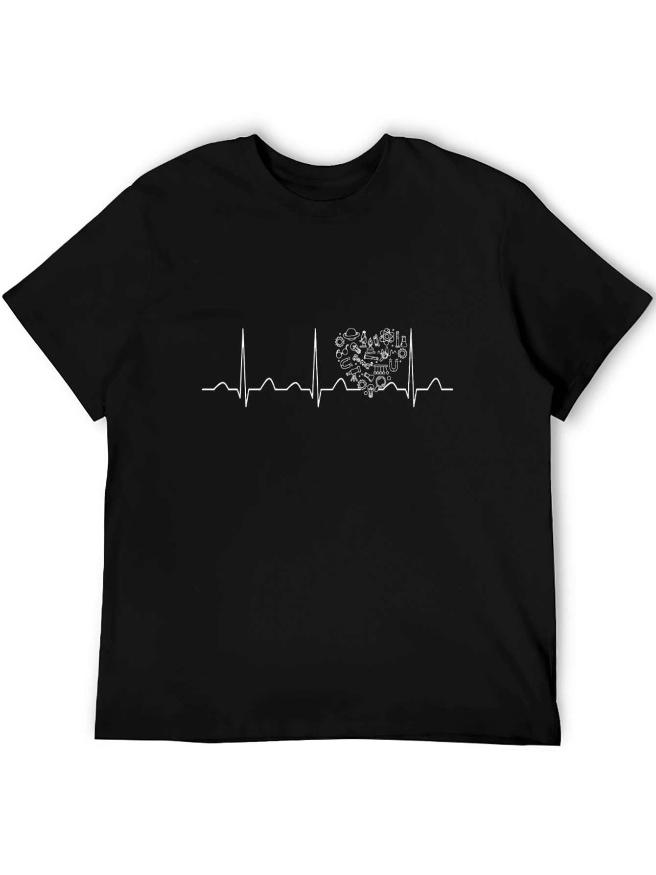 Science Heartbeat Black T-Shirt