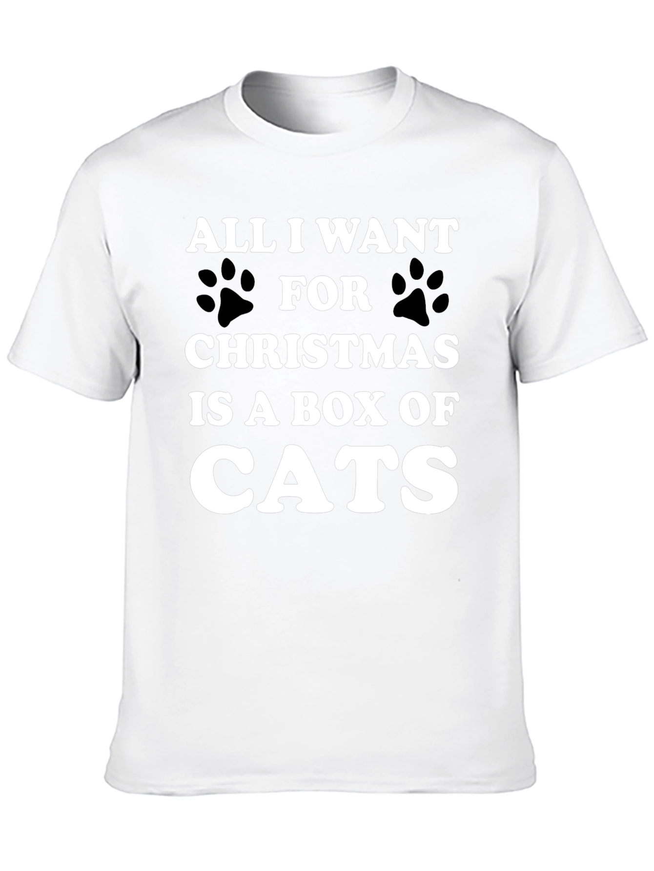 Funny Christmas Cat T-Shirt - Box of Cats Wish