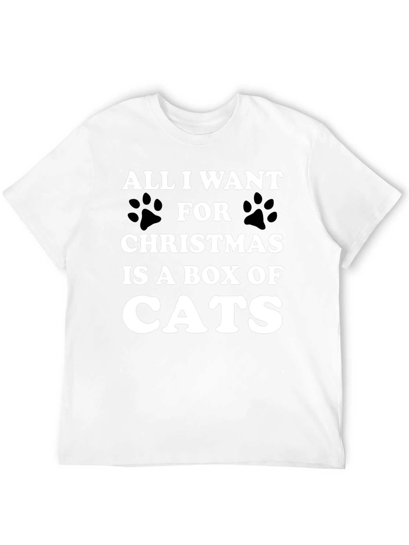 Funny Christmas Cat T-Shirt - Box of Cats Wish