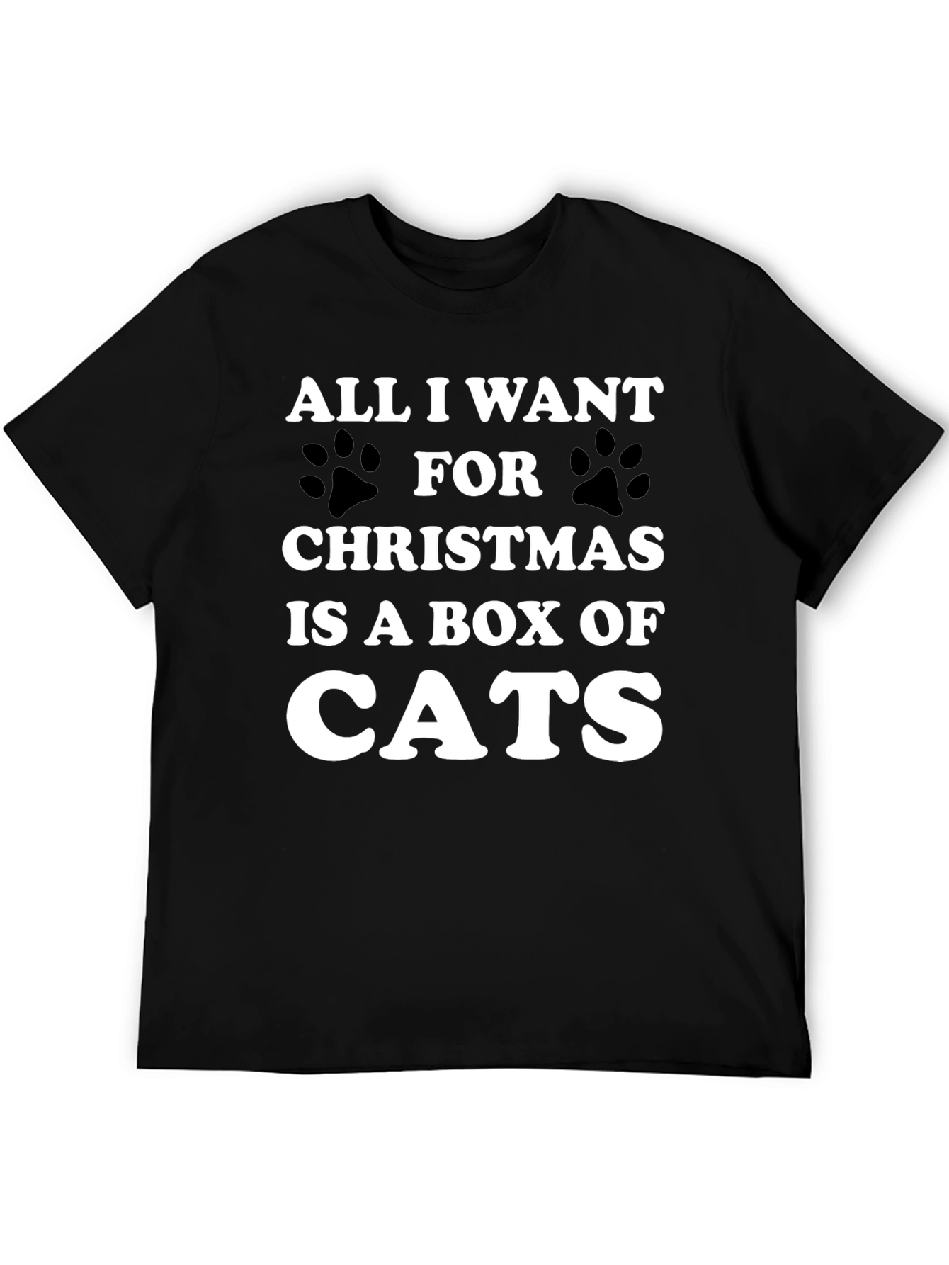 Funny Christmas Cat T-Shirt - Box of Cats Wish
