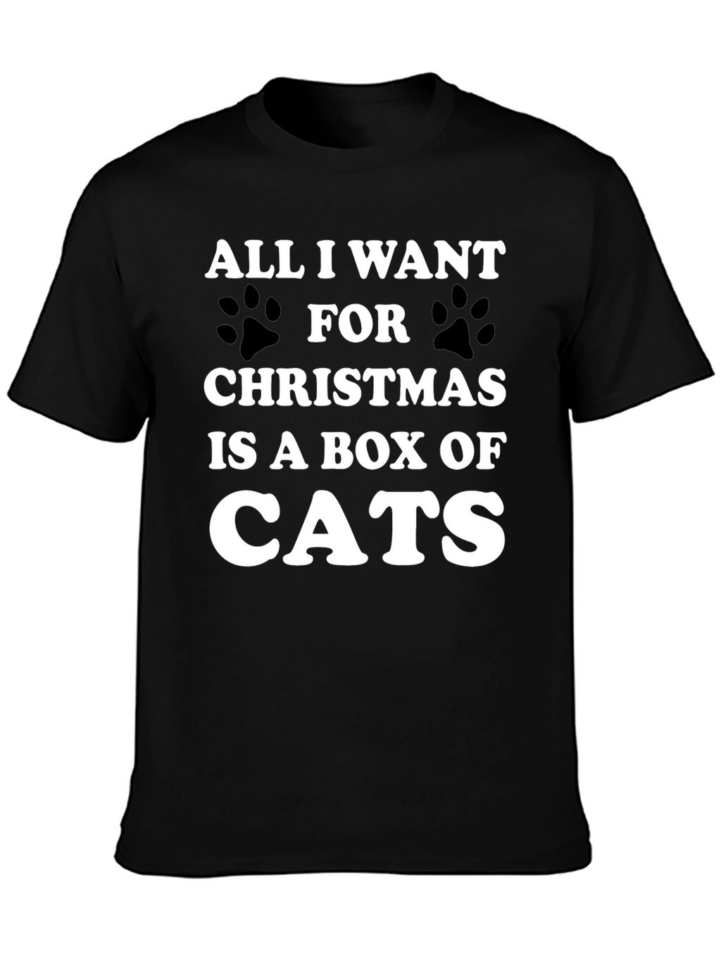 Funny Christmas Cat T-Shirt - Box of Cats Wish