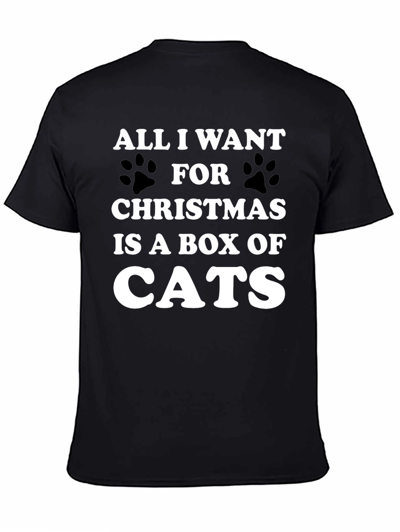 Funny Christmas Cat T-Shirt - Box of Cats Wish