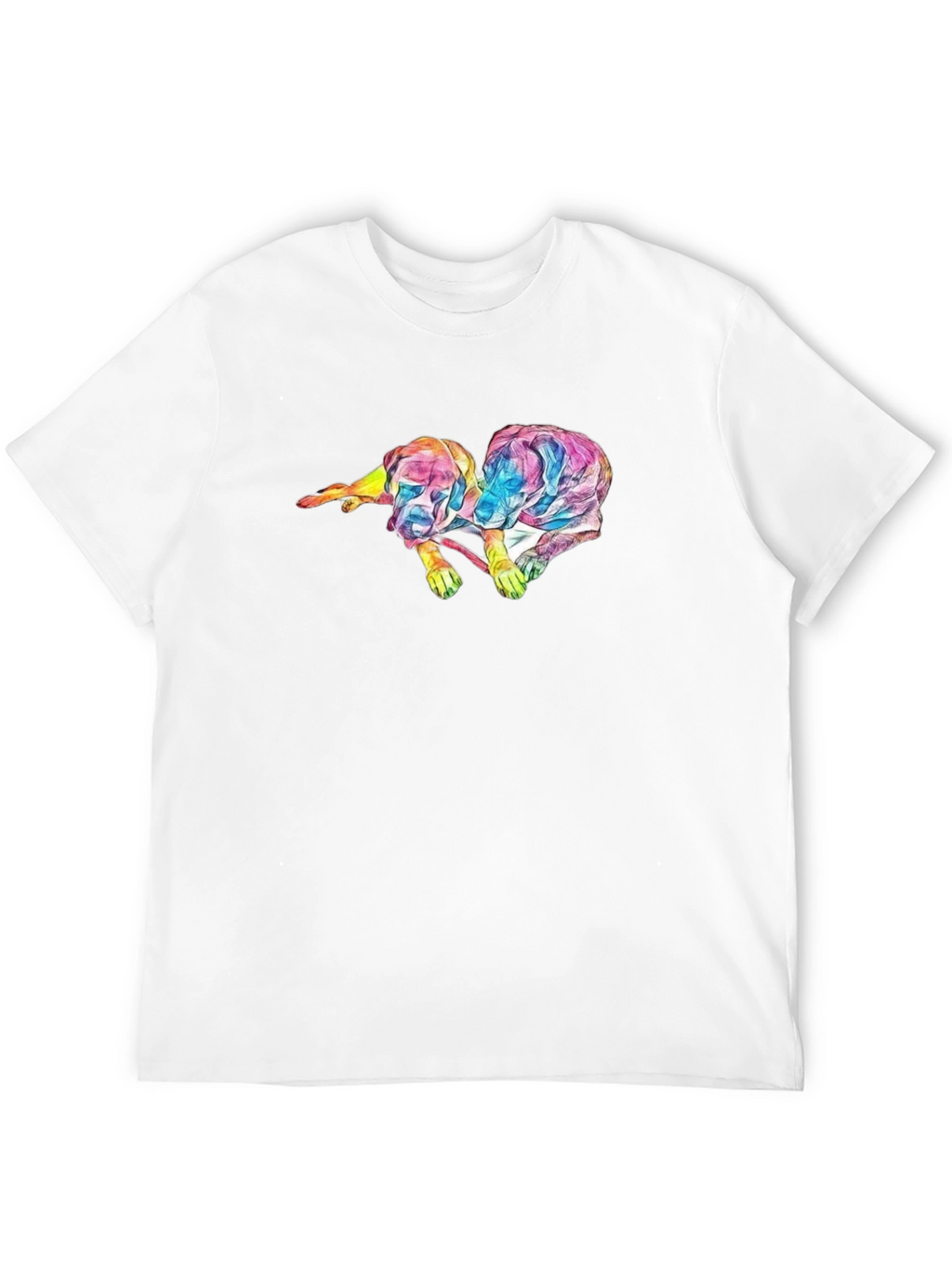 Abstract Dog Graphic Black T-Shirt