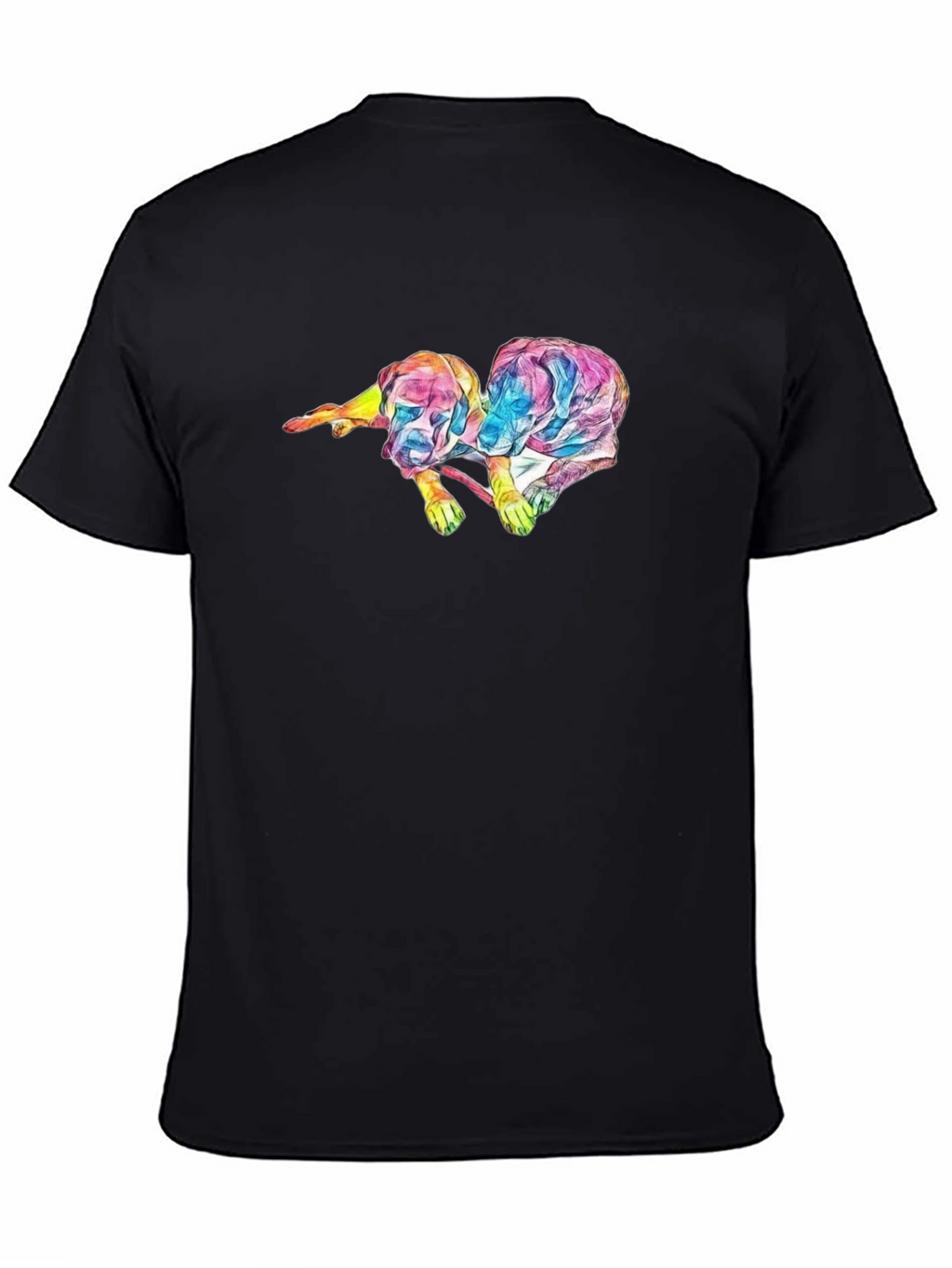Abstract Dog Graphic Black T-Shirt